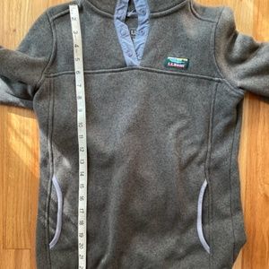 L.L. Bean Sweater Fleece Pullover Olive Green Turtleneck